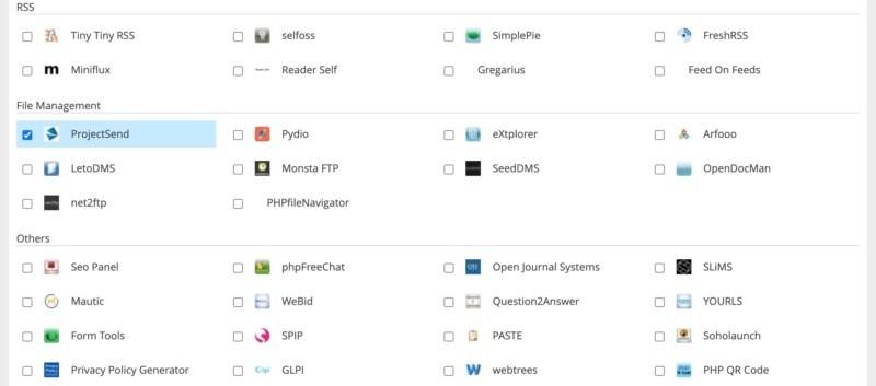 For remote workers, Softaculous has a range of wiki, calendar, project management, and file management applications.